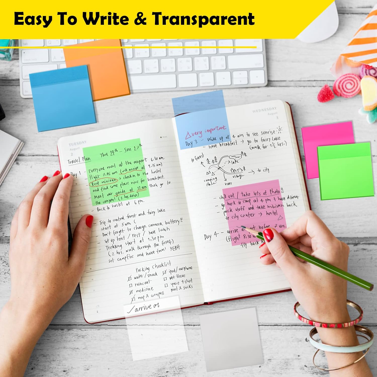 Transparent Sticky Notes (50 Sheets)